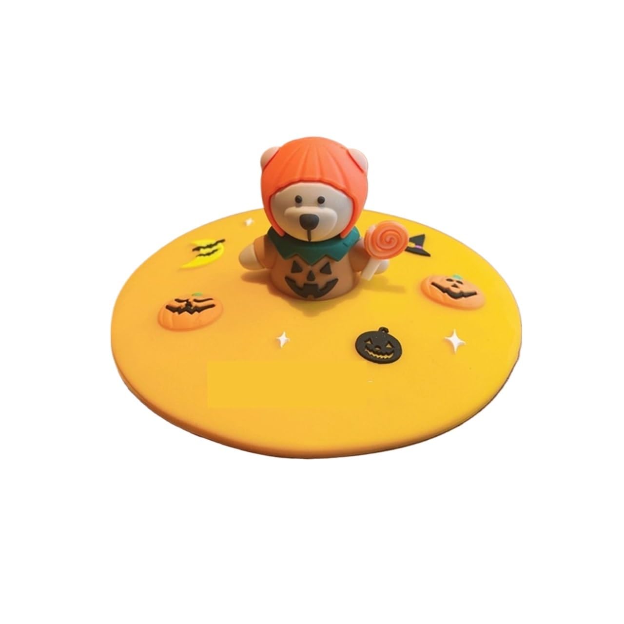 5Pcs Drink Cup Lids Silicone Food-grade 10cm Colorful Creative Round Mug Covers Reusable Anti Dust Cartoon Coffee For Mugs(Color 6)