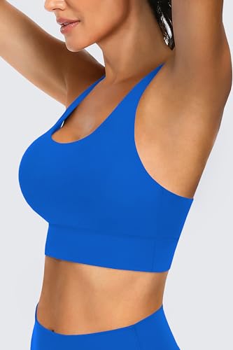 Image of MIRITY 3-Pack Strappy Sports Bras for Women - Criss Cross Back Padded Workout Yoga Top