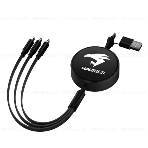 ハリアー 巻き取り式 3イン2 充電コードType-C Micro USB 3台同時充電 急速充電 超高耐久 充電器 高速データ転送 便利 コンパクト 軽量 車内充電 各種対応- 充電器 (ハリアー)