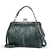 Damen Retro Handtasche, Frauen PU Leder Geldbörse Vintage Top Griff Tasche Kiss Lock Handtaschen ...