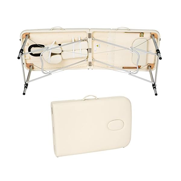 TecTake Lightweight Portable Aluminium Massage Table 3 Sections Physiotherapy Tattoo + Bag -Different Colours- - Image 6