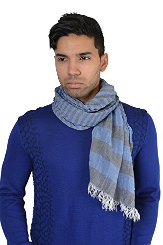 Armani Jeans Men's Blue Striped Scarf One Size