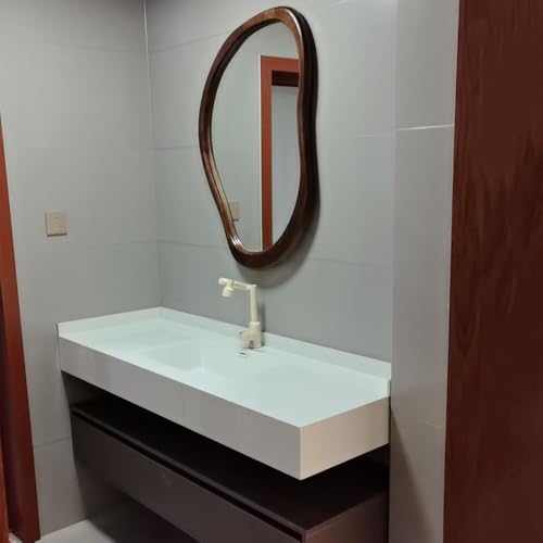 Miroir de Vanité Décoratif Asymétrique et Rectangulaire à Double Fixation - 8