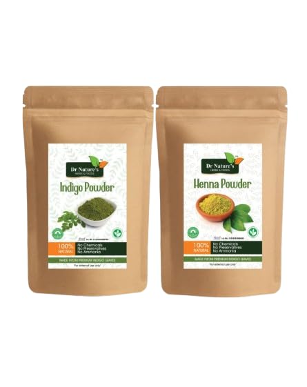 Dr Nature’s herbs and foods | Organic Indigo and Henna Powder Combo Pack for Hair Colour, 100g Each | 100% Natural Ingredients, Chemical-Free Herbal Hair Dye, Grey Hair Coverage-image-42