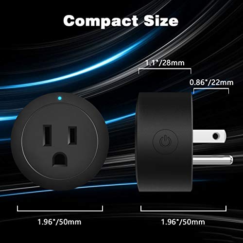 Black Smart Plug Amysen : Smart Mini WiFi Outlet, Works with Alexa and Google Home, ETL Certified, Only Supports 2.4GHz Network, No Hub Required, Remote Control, Control Your Devices from Anywhere