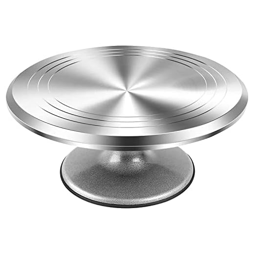12 Inch Aluminum Alloy Revolving Cake Stand, Cake Turntable for Decorating Rotating Cake Stand for Cupcakes, Pastries and Cake Decorations