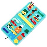 WEKAMOS Montessori Busy Board Lernspielzeug Motorikspielzeug mit Uhr für Kleinkinder Ab Jahre Frühe von Feinmotorik und Sensorik Tragbares Pädagogisches Activity Board