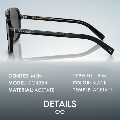 Dolce & Gabbana DG4431 Square Shape Sunglasses With Eyewear Kit Bundle - Sun Glasses with High Bridge Fit - Men's Designer Sunglasses2