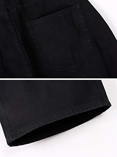 Kinghua Men's Baggy Jean Shorts Casual Loose Fit Hip Hop Skateboard Denim Shorts (34, Black 109-1) #TOP5