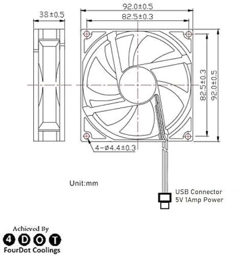 Image of Fourdot 92mm USB Cooling Fan 5V