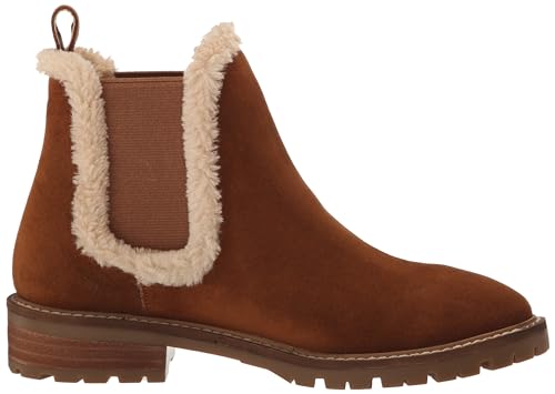 Steve Madden Women's Leopold Chelsea Boot, Camel Suede Fur, 7.5