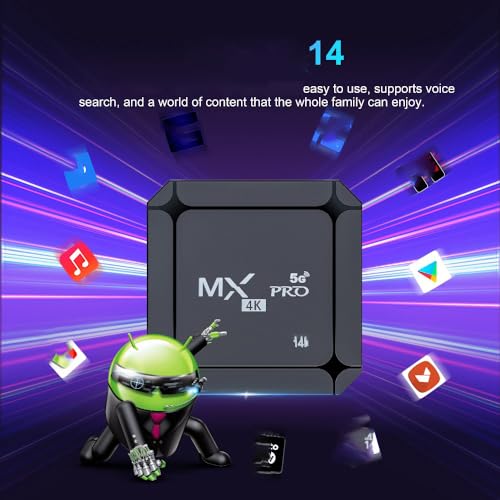MXQ Pro 5G 4K Android TV 14.0 Box RAM 1GB ROM 8GB Android Smart Box H.265 HD 3D Dual Band 2.4G 5G WiFi Quad Core Home Media Player - Afbeelding 6