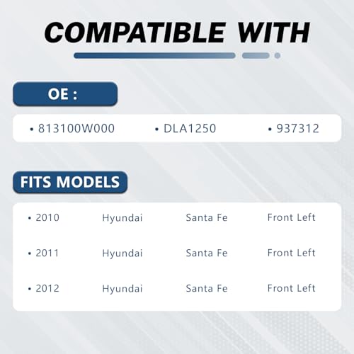 Image of KELOKE Door Latch Lock Actuator Compatible with Hyundai Santa Fe 2010 2011 2012 - Sport Utility, Front Left Driver Side, Replace# 813100W000 DLA1250