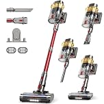 55KPA/650W Aspirateur Balai sans Fil, 75 Minutes Autonomie Aspirateur sans Fil Puissant avec Recharge Murale Écran Intelligent, aspirateur Balai Puissant pour Les Poils d'animaux/Tapis/Sols Durs