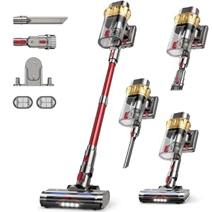AIPOWAY 650W Cordless Vacuum Cleaner with 55KPa Flagship Suction, 75-Min Extended Runtime 2.5L Dual-Cup Capacity, Anti-Tangle Brush & Self-Standing Design HEPA Filtration for Furniture Carpet Pet Hair
