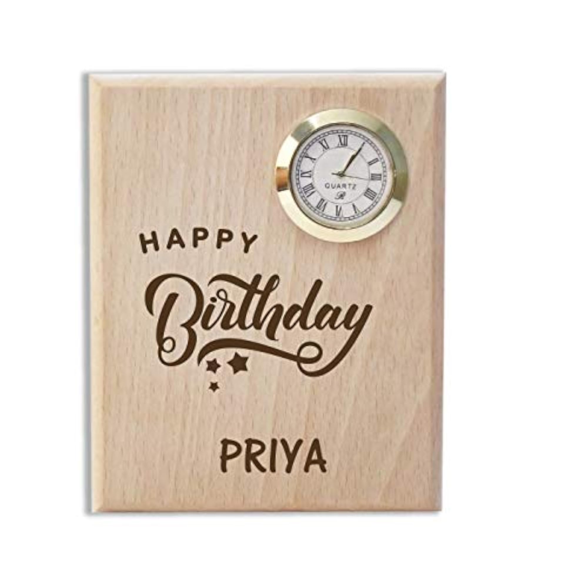 Personalized Wooden Table Clock with Name Gift