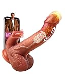 Dildo Leckfunktion 81 Lustmodi mit KI-interaktiven 9 Vibrations & Stoßvibration Sex Spielzeug für die Frau, Flüssigsilikon Penis Heizstäbe Vibrator, Doppelte Stimulation für G-Punkt &Klitoris