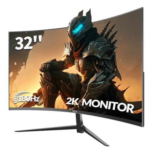 ZZA 32Inch QHD Curved Gaming Monitor 2K165HZ/180Hz, 1ms Response Time 2560X1440P, FreeSync & G-Sync, HDR10, 122% sRGB Coverage, DP/HDMI, VESA Compatible