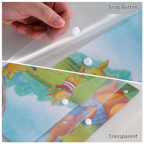 CRESZZLE 20 Stück Hochwertige Dokumententaschen A4 - Klarsichthüllen A4 Glasklar mit Druckknopf für Perfekte Organisation von Dokumenten, Dateien,Papier,Quittungen und mehr!