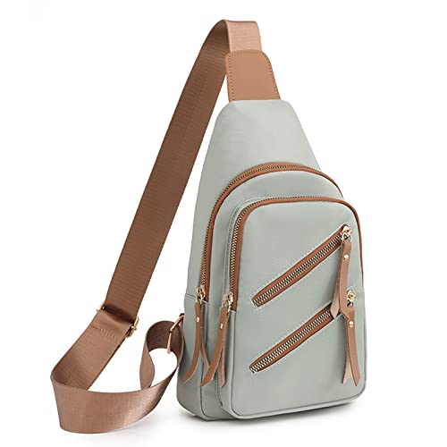 Zaino Monospalla da Donna Borsa a tracolla per Borse a spalla da palestra Elegante Ragazza a Spalla Telefono Pochette Borsello Phone Crossbody Bag Viaggio Nylon Verde