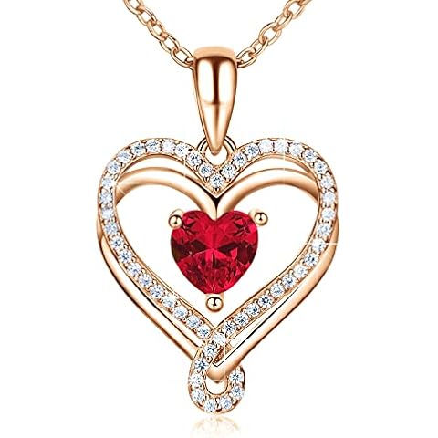 ASHLI JENA Jewelry for Women Infinity Heart Necklaces for Women Birthstone Necklaces for Women 18K Rose Gold Filled 925 Sterling Silver Birthstone Necklace Cover