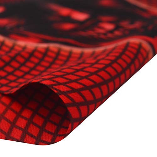 Obacle Skull Face Mask Half for Dust Wind UV Sun Protection Seamless 3D Tube Mask Bandana for Men Women Durable Thin Breathable Skeleton Mask Motorcycle Riding Biker (Red Triangle Smile Grid Skull)