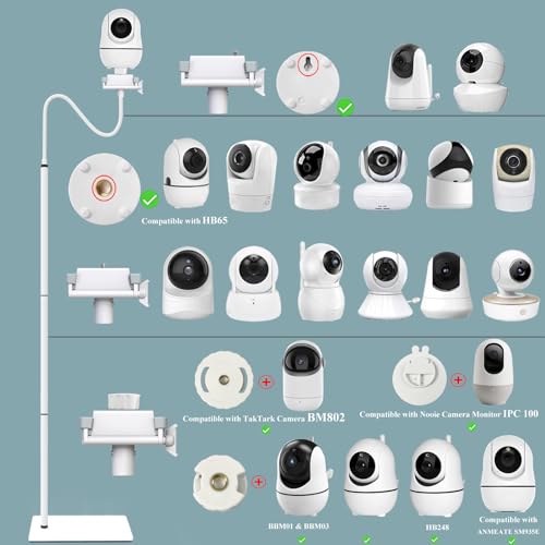 Derebir Baby Monitor Floor Stand Holder Flexible Baby Camera Mount Holder Compatible with Philips Avent/GHB/Hellobaby/Blemil/Momcozy/litokam/jeeber/eufy/BOIFUN 6T/Comfyer Baby Camera (68.8 inch) - Image 4
