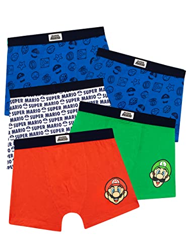 SUPER MARIO Boys Mario Briefs Pack de 5 Ropa Interior para niños
