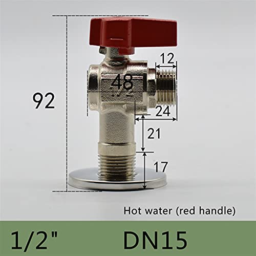 Válvula de bola para calentador de agua DN15 de cobre con rosca macho de 1/2 4