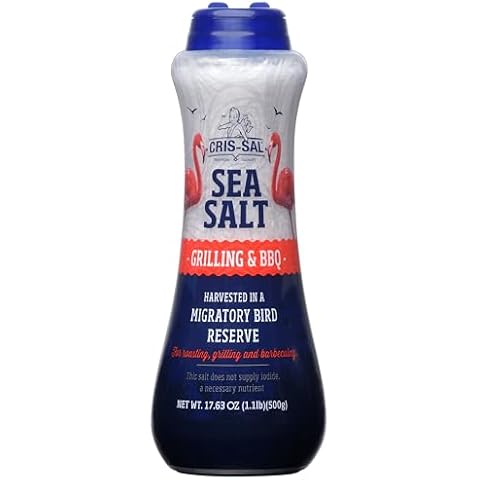Cris-Sal Gourmet Grilling Sea Salt, Coarse Diamond Crystal Full Flavor Natural Grain Salt, Great for Cooking, Baking, Table Seasoning Recipes, Finishing and More, Pantry Friendly (17.63 Oz) Cover