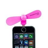 Mini iPhone Fan Attachment By Smartphone-fan Portable USB 8 Pin Fan for Apple Cell Phone, Pads, / Mobile Lightning, iPhone 6, 7, 6+, 5s, 5, iPad, New iPad, iPod Touch Unusual Christmas Gift - Pink