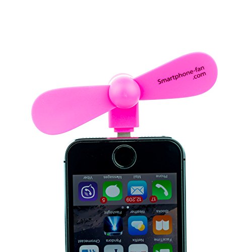 Smartphone-fan Pink Mini Lightning 8-Pin Portable Smartphone USB Fan for Apple Devices iPhone X, XS, XR, 8, 8+, 7, 7+, 6, 6s, 6+