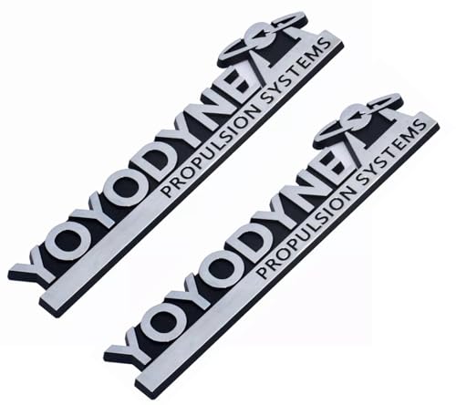 Image of Pair Set Yoyodyne Propulsion Systems Emblem 3D Badge Buckaroo Banzai Replacement for for Universal Vehicle,Truck,RV,SUV,Door Decoration (Silver Black)