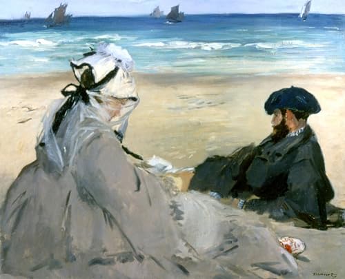 Sublimer un mur vide grâce à la peinture sur toile Manet À la plage 60x90cm