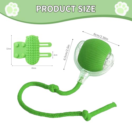 Benaewa Interactive Dog Ball, Moving Vibrating Dog Toy, Active Rolling Ball with Tail for Pets Cats, Green - Image 2