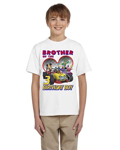 Personalized Roadster Birthday Shirt, Add Any Name and Age, Custom Shirts for a Mickey Racers Birthday Party, Family Matching Shirts.3