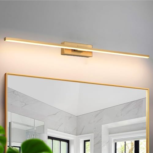 Apliques de pared moderno en metal bronce con iluminación LED de 60cm
