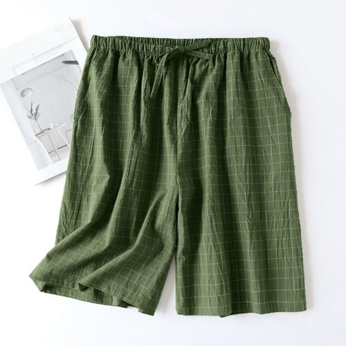 GOFULY Men'S Pajama Shorts Lightweight Palid Lounge Pj Shorts Elastic Waist Drawstring Short Fall Pajama Pants With Pockets2