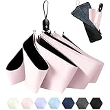 [JIS規格] 日傘 折りたたみ傘 ワンタッチ自動開閉 傘カバー 212g 晴雨兼用 折りたたみ傘 丈夫 軽量 折り畳み傘 女性 コンパクト 傘 折畳傘 レディース メンズ 日傘 uvカット 100 遮光 折り畳み GDEEL (ピンク)