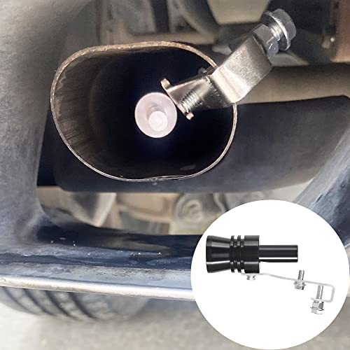 2 Stück Uspuff Pfeife, Auspuff sound booster, Auspuff Turbo Auto Turbo Pfeife Car Turbo Sound Whistle, Auspuff Lauter Machen, Turbo Sound Simulator Pfeife, L, Schwarz