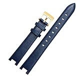 CIEMJSYNF Compatibile con cinturino for orologio da donna Gucci Watch Ya141501 Ya141401 serie GC cinturino in pelle 12mm 14mm cinturino in pelle con tacca(Blue-Golden-K12,14x4mm)