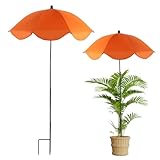 Sharplace Outdoor Pflanzenschirm Faltbare Schirme 128x65cm für Pflanzen, Verstellbare Pflanzenschirme UV-beständig Wetterfeste Abdeckung für Topfpflanzen, Blumenbeete, Garten, Terrasse Patio, Orange