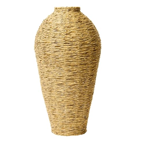 22'' Height Basket Weave Vase - Faux Seagrass Floor Vase, Use Any Where, Natural Color