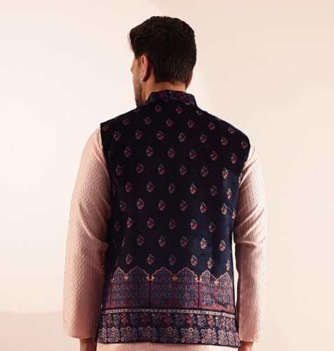 Image of SOJANYA (Since 1958 Men's Velvet Nehru Jacket With Paisley Print