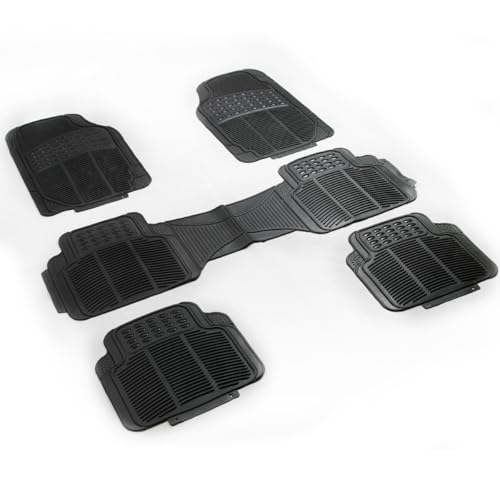 COMPATIBLE WITH TOYOTA ESTIMA ALL YEARS - UNIVERSAL 5 PIECE MPV HEAVY DUTY WATERPROOF DURABLE RUBBER CAR FLOOR MATS NON-SLIP