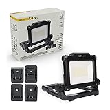 CONTENIDO DE LA CAJA ✓ Luz de trabajo LED híbrida - 4 Adaptadores para baterías Makita, DeWalt, Milwaukee, Bosch, Festool, Würth (baterías no incluidas) - Manual de uso