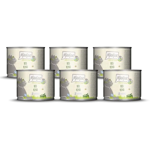 Produktbild von Mjamjam Katzen Nassfutter Bio Rind - 6 x 200 g