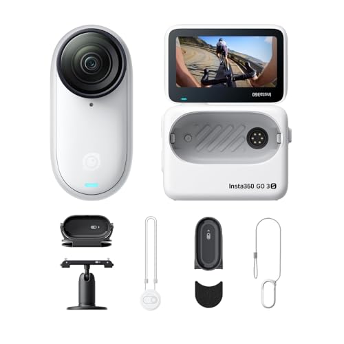 Image of Insta360 GO 3S Cycling POV Bundle - 64 GB White 4K Tiny Portable Vlogging Camera, Hands-Free POVs, Mount Anywhere, Stabilization, 140 Min Battery Life, 10m Waterproof, Pet POV, White