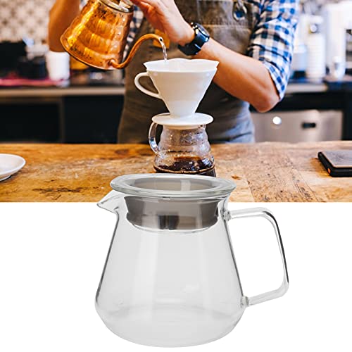 Cafetera de Vidrio Resistente Al Calor de 300ml/500ml, Tetera Transparente con Asa para el Hogar, Oficina, Cafetería… - Imagen 5