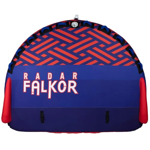 Radar Falkor Marshmallow Top Towable Tube, Blue/Red, 4 Person